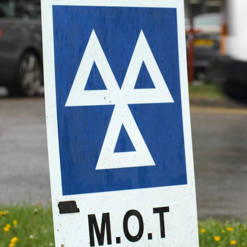 BK MOT Centre workshop and MOT sign